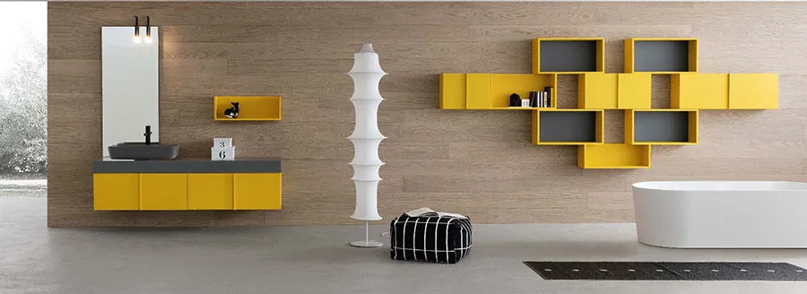 Modello di mobile bagno giallo n.01