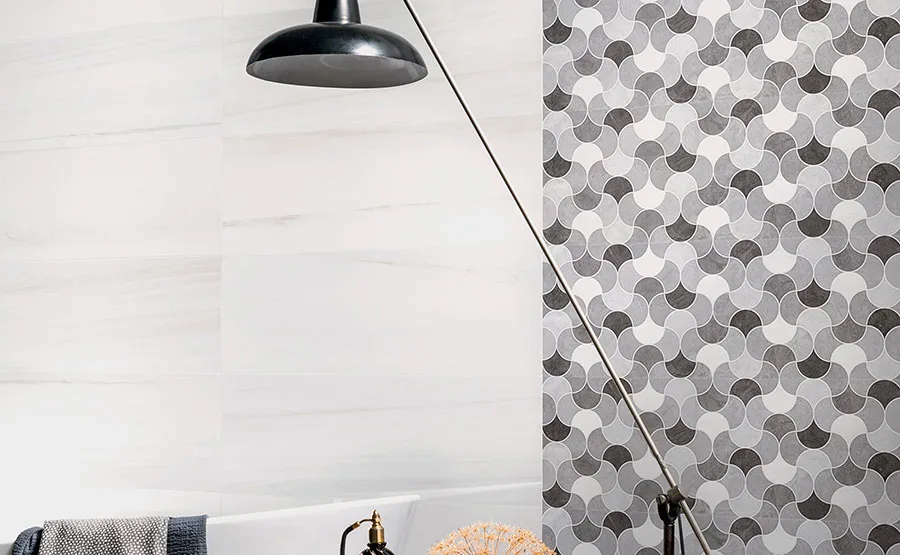 Rivestimenti per bagno bianco e nero n.04
