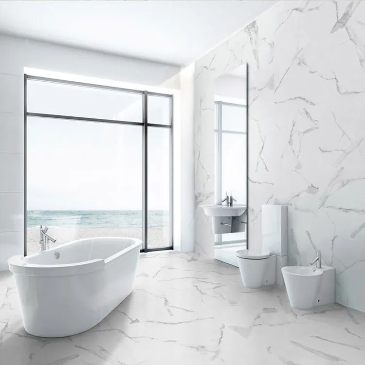 Idee per arredare un bagno in marmo bianco n.23