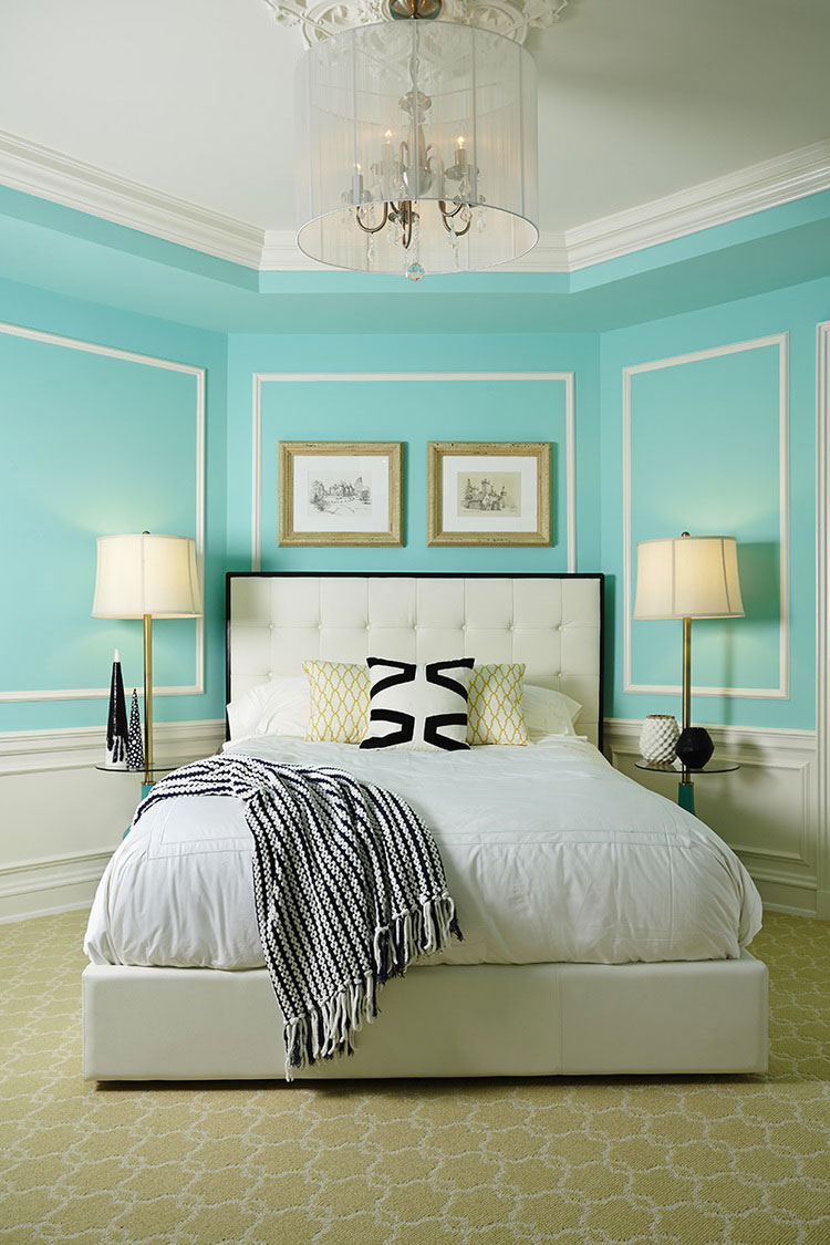 Arredamento camera da letto color Tiffany 04