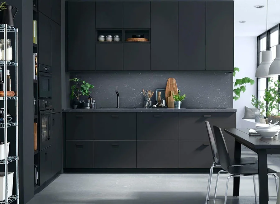 Modello di cucina nera Ikea n.01