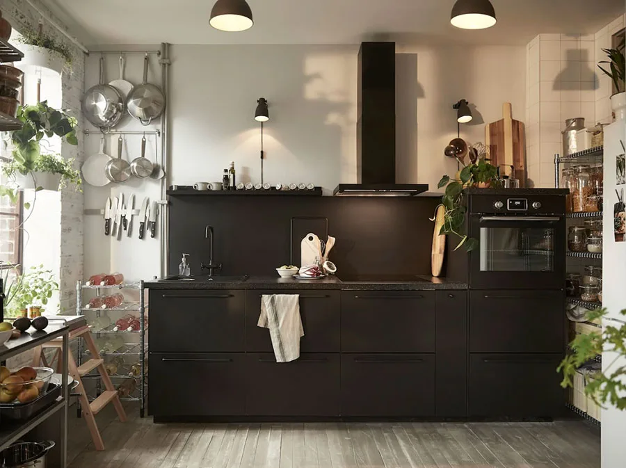 Modello di cucina nera Ikea n.02