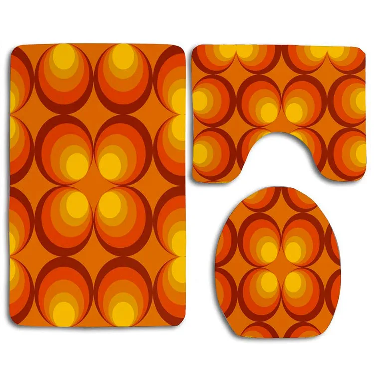 Modello di tappeto per bagno arancione 02