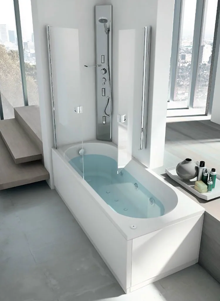 Modello di vasca da bagno piccola con box doccia n.04
