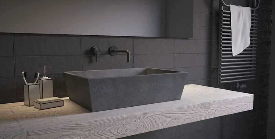 Lavabo da appoggio rettangolare