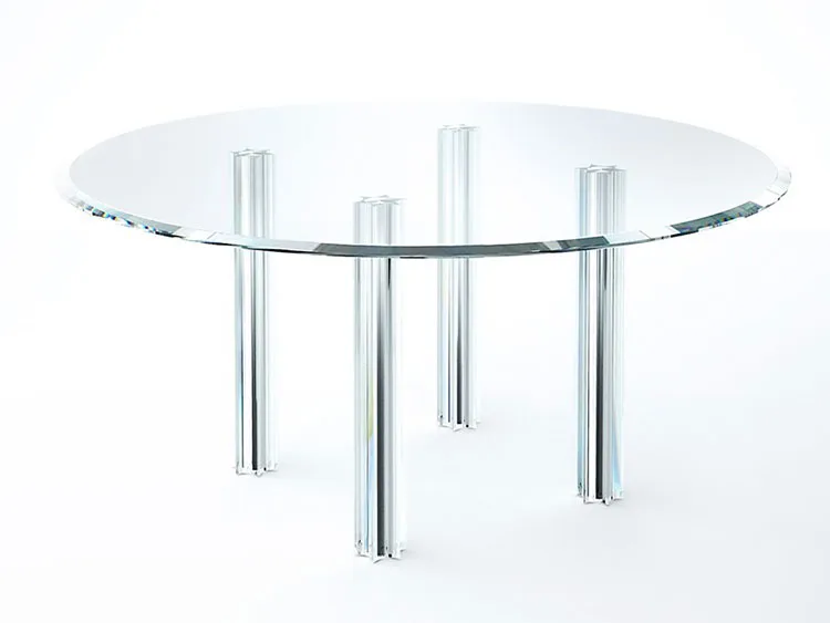Modello di tavolo in cristallo rotondo n.03