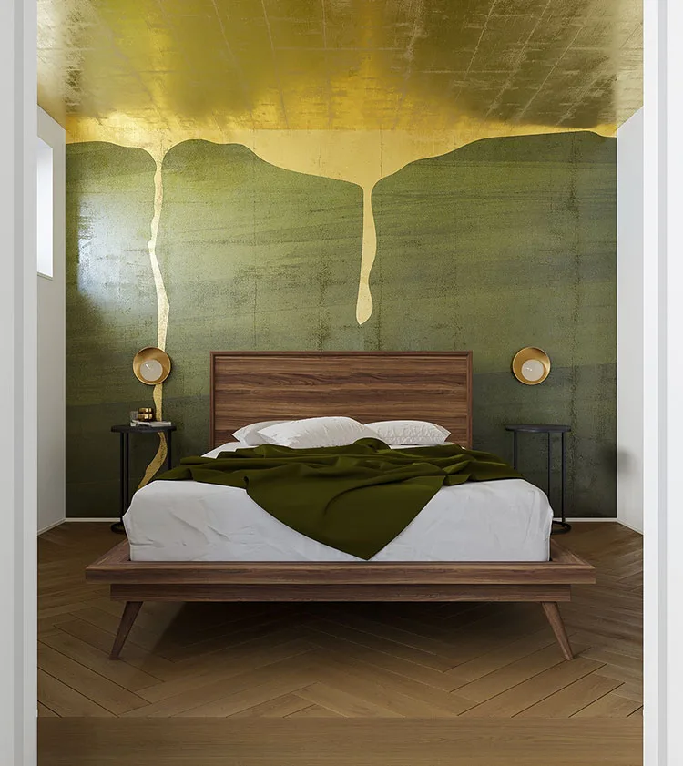 Idee per decorare la parete dietro al letto con i colori n.04