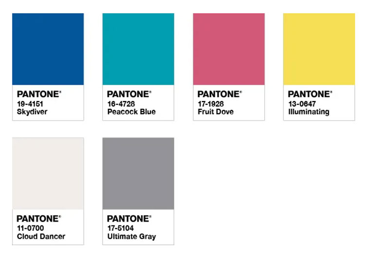 Palette Aviary dei colori Ultimate Gray e Illuminating