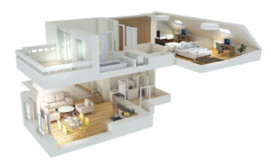 Planimetria Casa 100 MQ 3D su Uno o Due Piani | MondoDesign.it