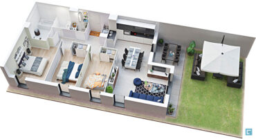 Planimetria Casa 100 MQ 3D su Uno o Due Piani | MondoDesign.it