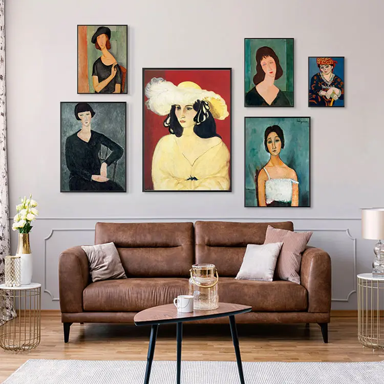 Idee per quadri famosi in un soggiorno classico moderno n.02