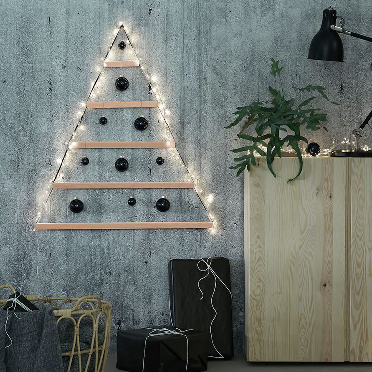 Idee albero di Natale da parete Ikea n.01