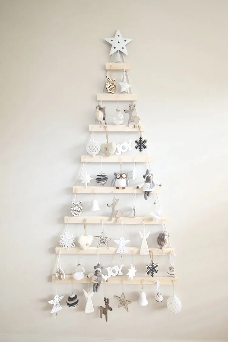 Idee albero di Natale da parete in legno n.02