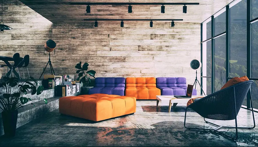 Idee di arredamento con divano multicolore n.06