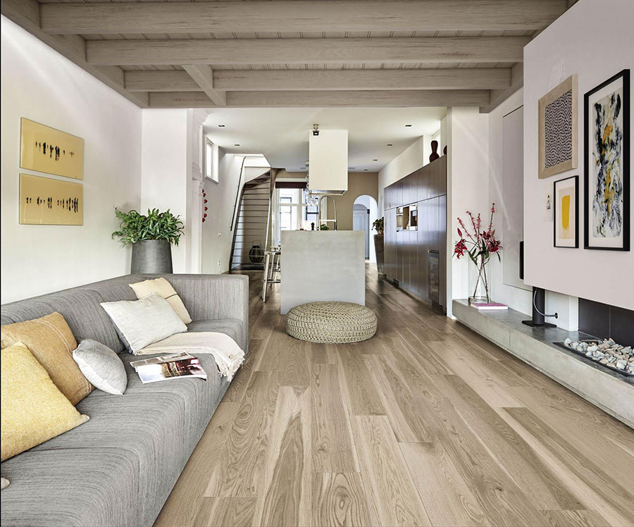 Tipologia di pavimento in gres effetto legno per soggiorno n.03
