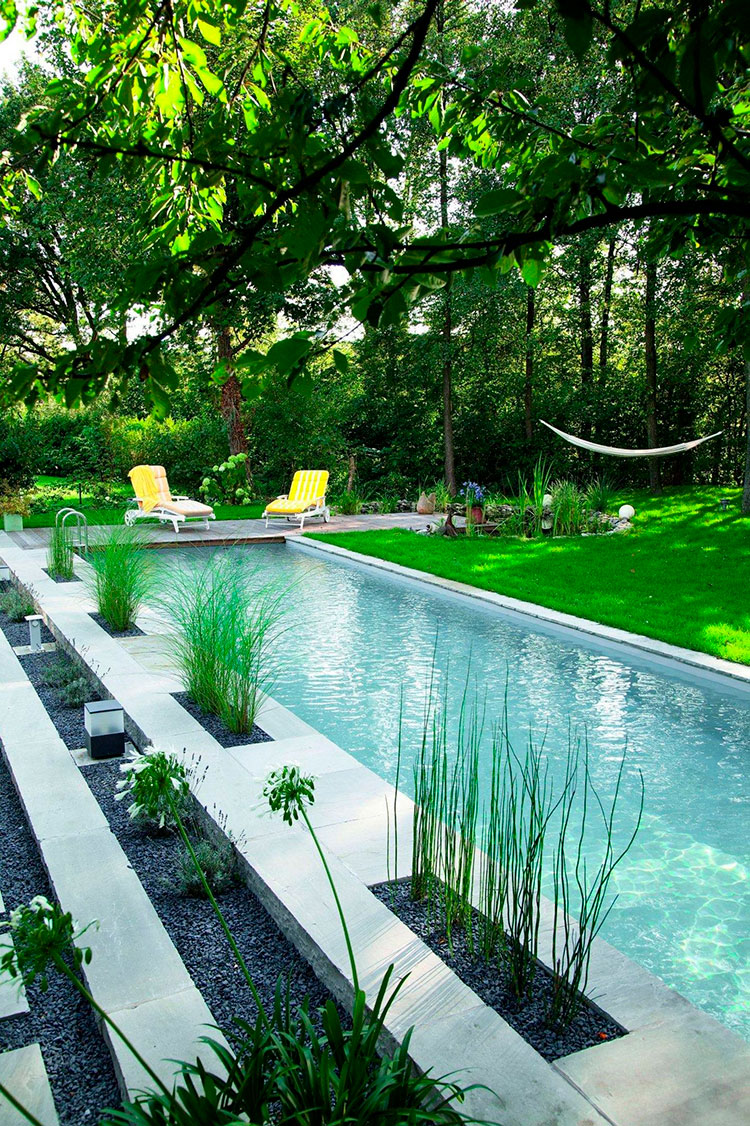 Progetto per giardino moderno con piscina n.07