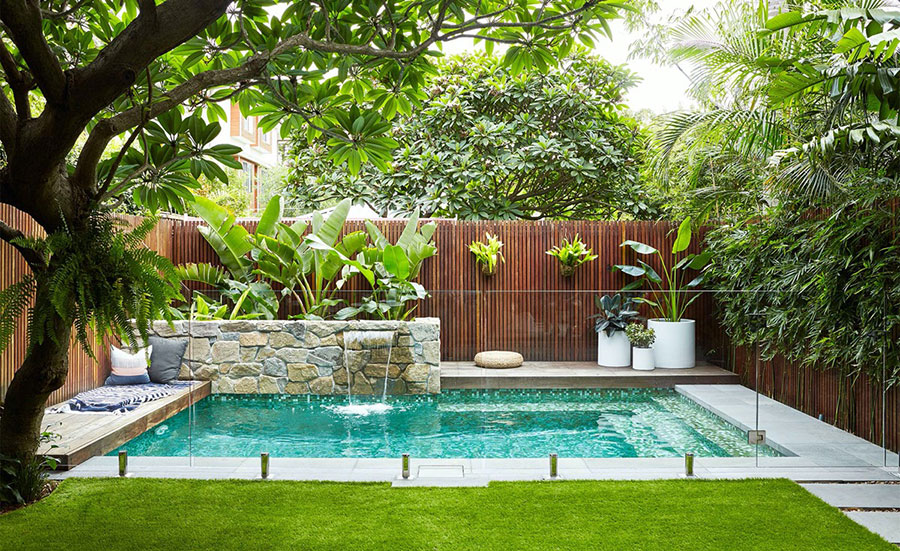 Progetto per giardino moderno con piscina n.27