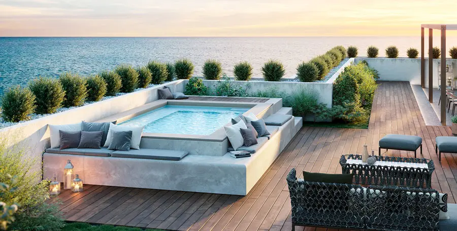 Idee piscina su terrazzo