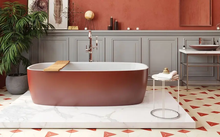 Idee per boiserie in un bagno senza piastrelle n.02