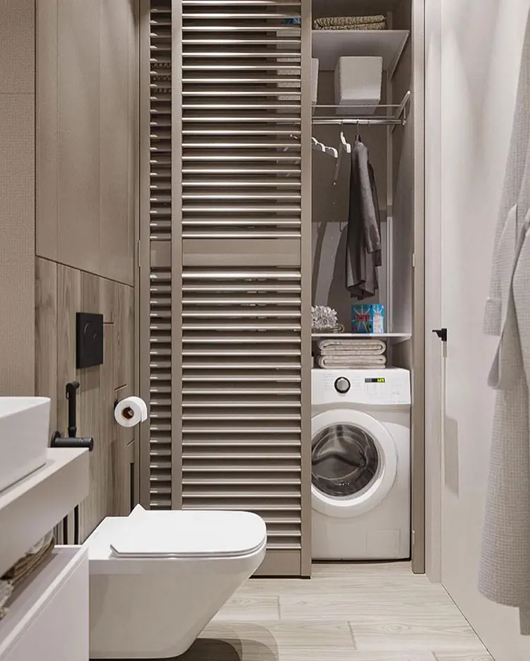 Idee per mobile bagno con lavatrice a scomparsa n.05
