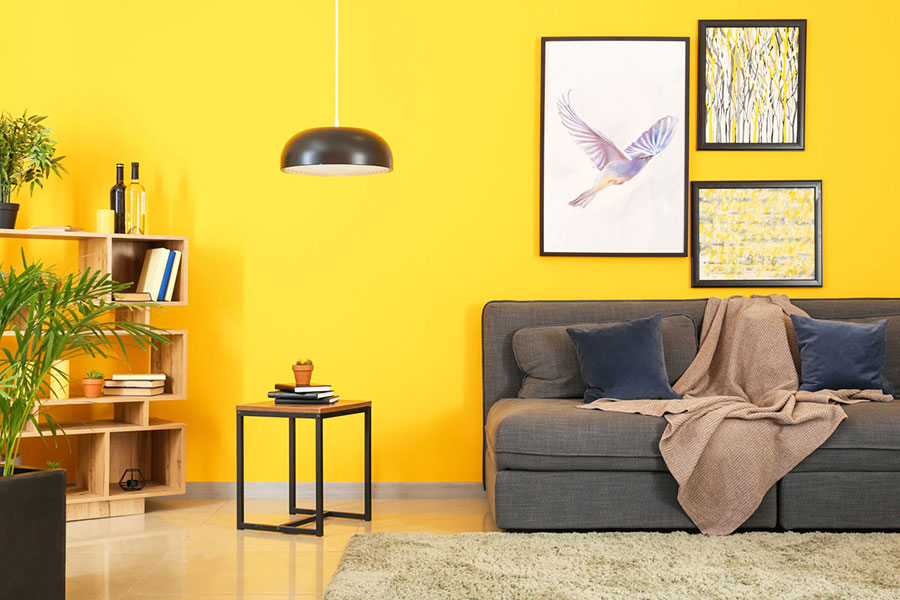 Idee per dipingere le pareti di colore giallo n.05