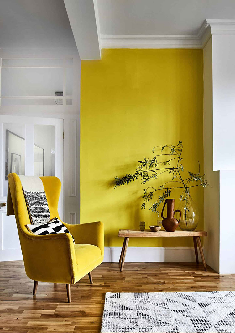 Idee per dipingere le pareti di colore giallo n.07