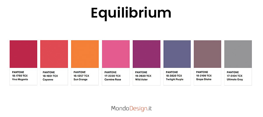 Abbinamenti colore Pantone Viva Magenta Equilibrium