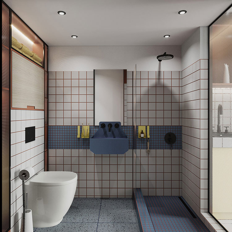 Progetto per bagno di 4 mq quadrato n.03