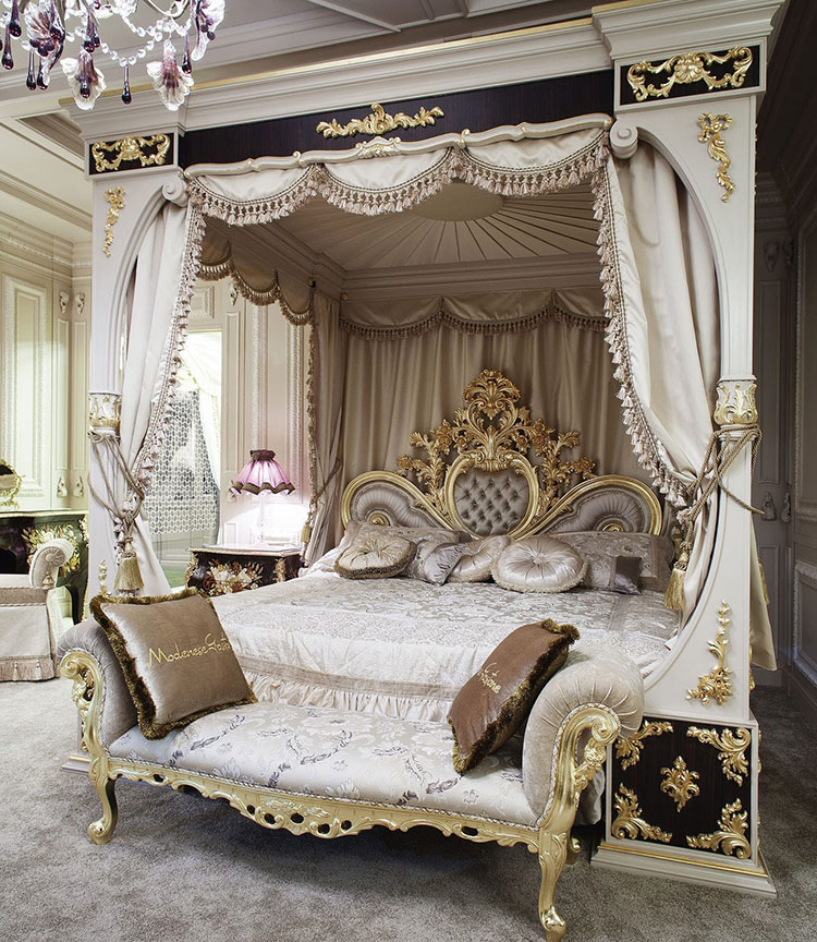 Idee camera da letto stile barocco oro 02