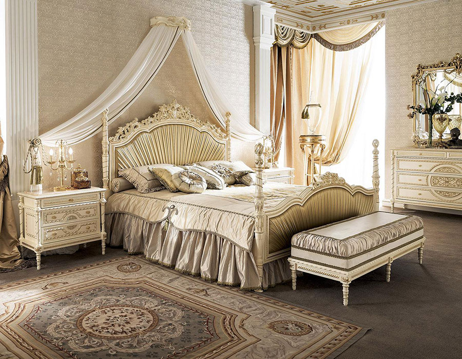 Idee camera da letto stile barocco oro 06