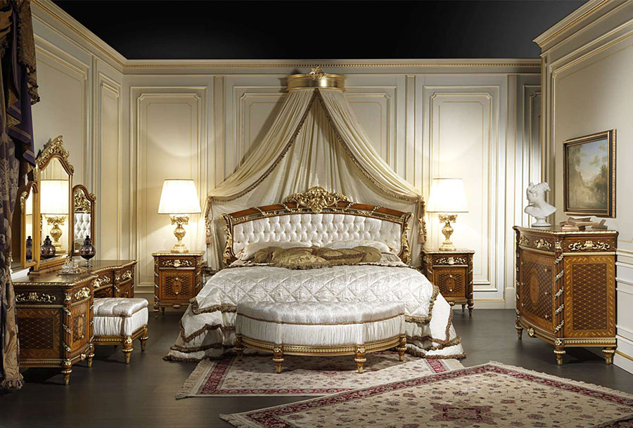 Idee camera da letto stile barocco oro 08