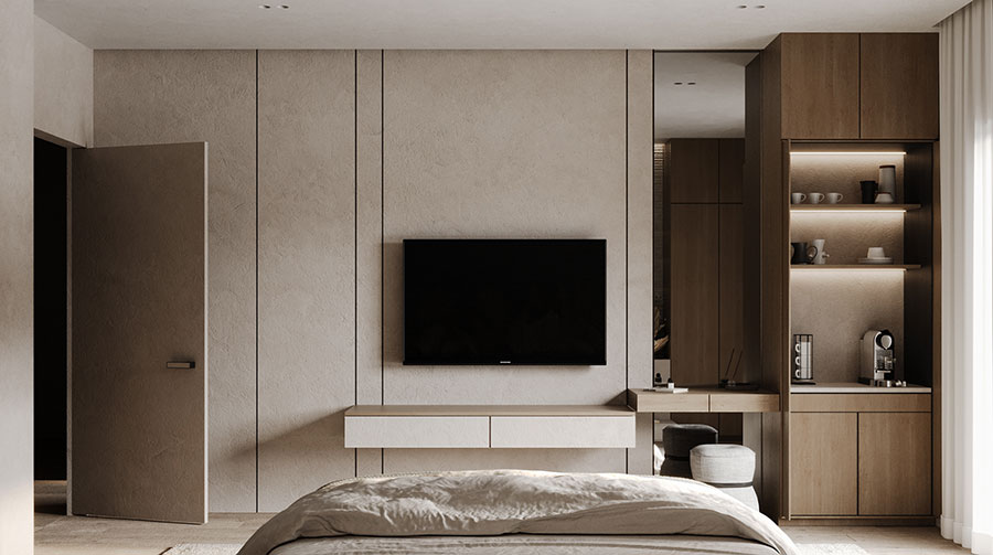 Camera da letto moderna particolare ed elegante n.32