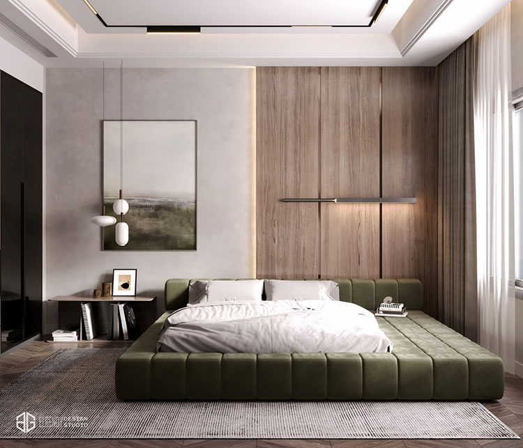 Camera da letto moderna particolare ed elegante n.41