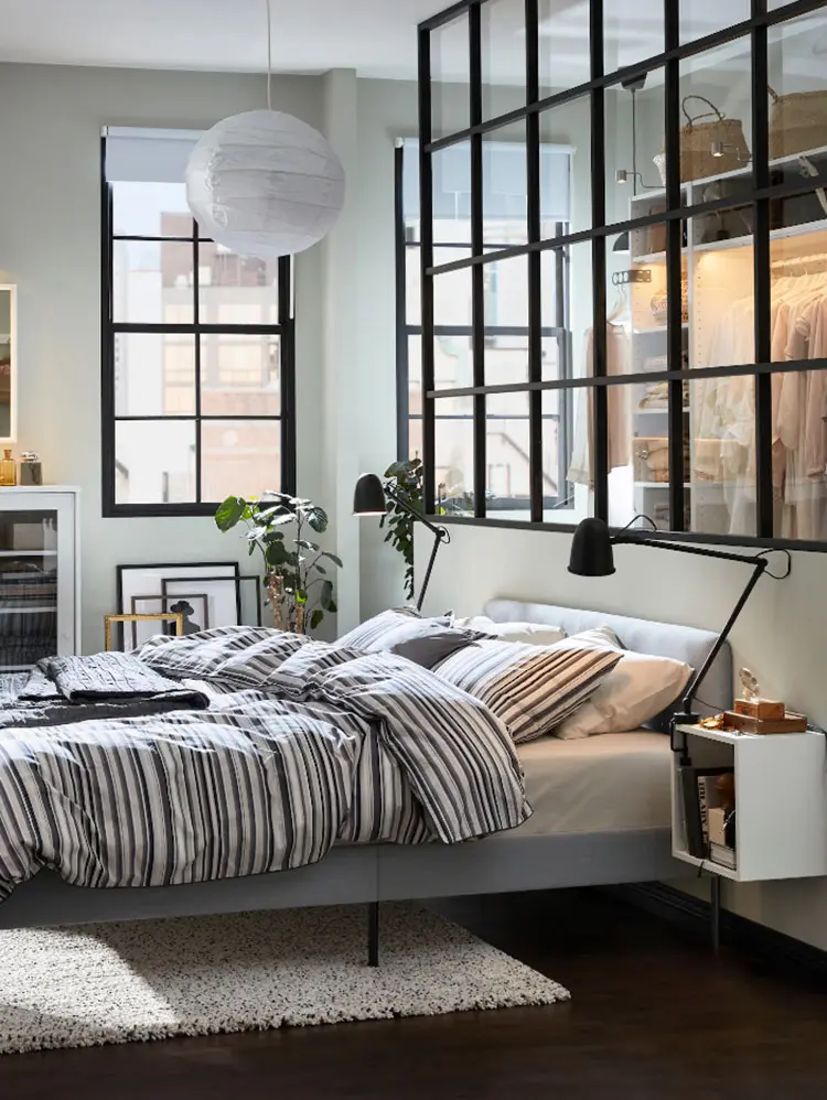 Idee per arredare una camera da letto stile industriale Ikea n.01