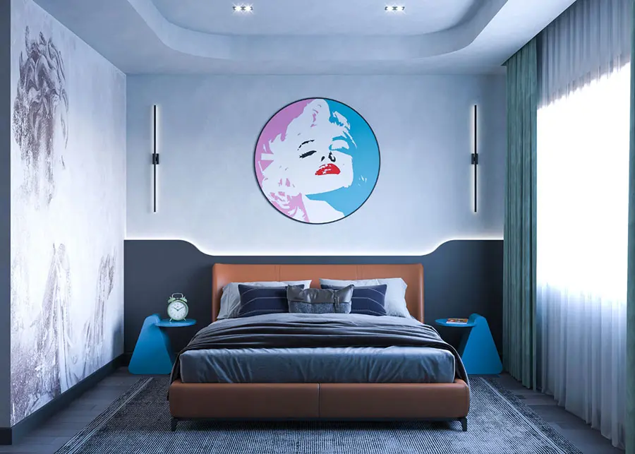 Idee per una camera da letto colorata n.03