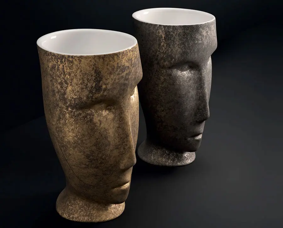 Modello di vaso a forma di testa di design n.12