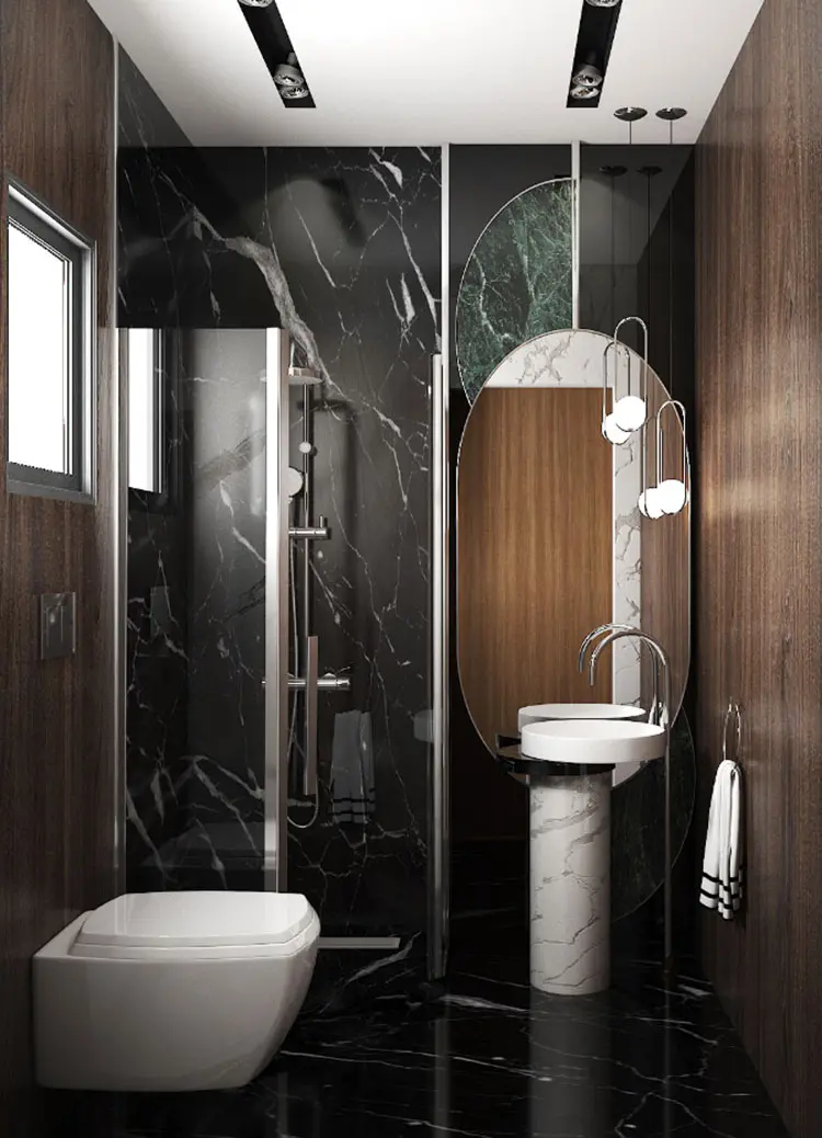 Bagno Effetto Marmo e Legno: 30 Idee per Rivestimenti e Arredi ...