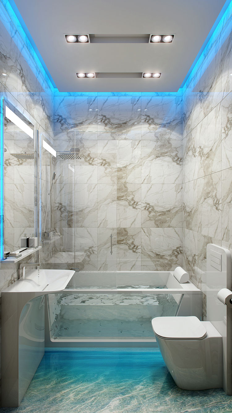Idee per illuminare il soffitto del bagno con i led n.05