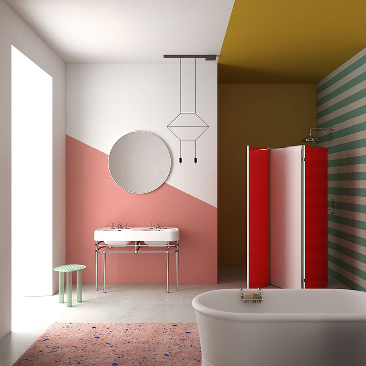 Idee creative per un bagno colorato n.02