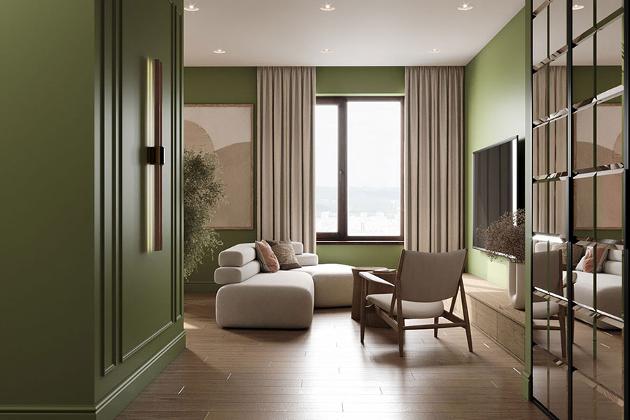 Come usare il verde oliva come colore particolare per pareti
