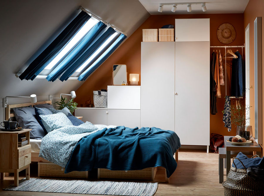 Idee per arredare la camera da letto in mansarda con Ikea n.05