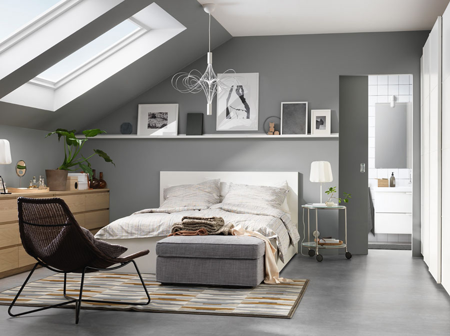 Idee per arredare la camera da letto in mansarda con Ikea n.07