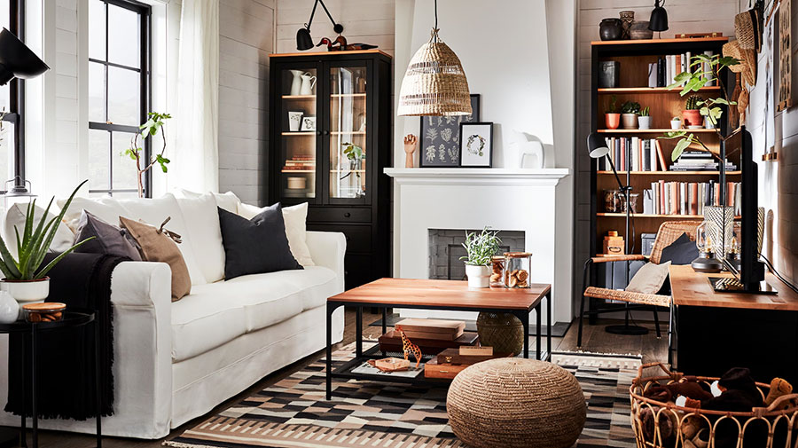 Idee per arredare un soggiorno in stile rustico IKEA n.06