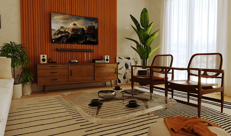 Idee per un soggiorno mid century modern n.19