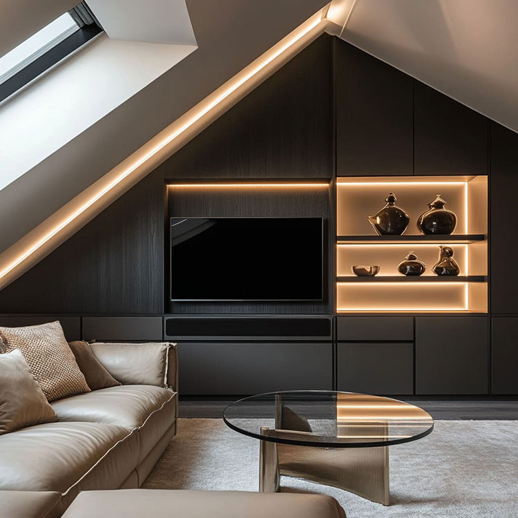 Idee illuminazione mansarda in legno n.5