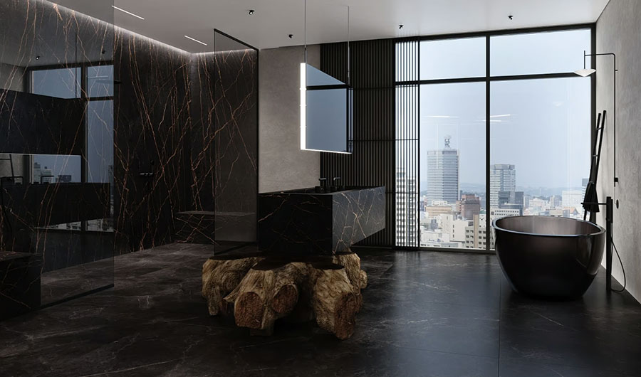 Bagno nero di design 02 Modello di bagno nero di design n.2