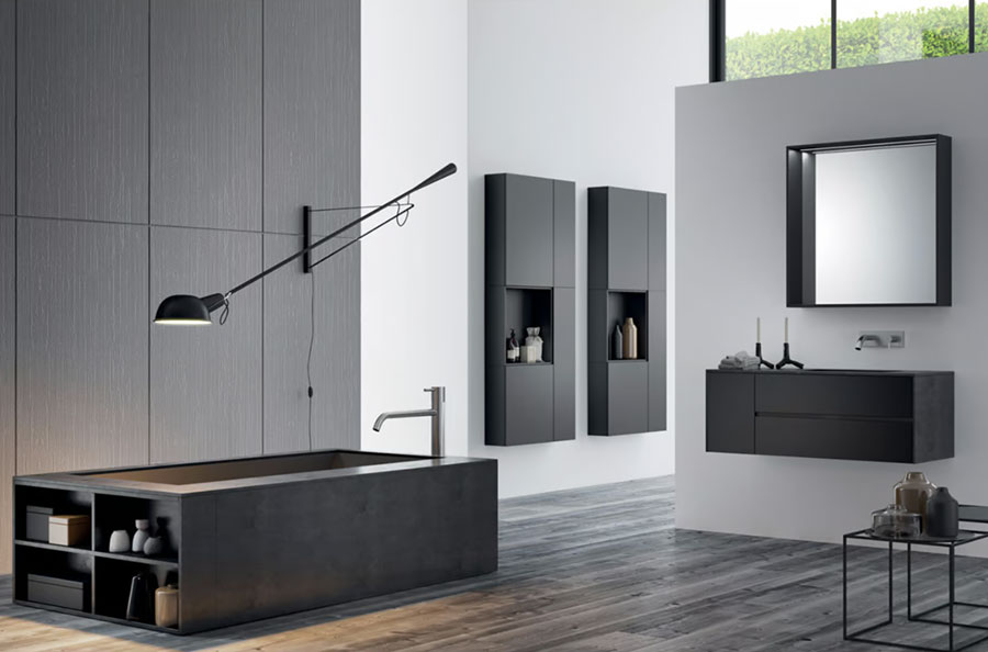 Bagno nero di design 04 Modello di bagno nero di design n.4