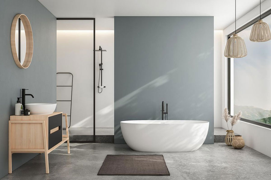 Idee per arredare un bagno quadrato n.03
