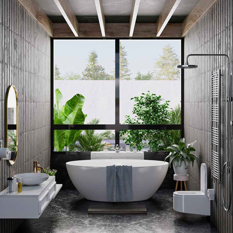 Idee per arredare un bagno quadrato n.08
