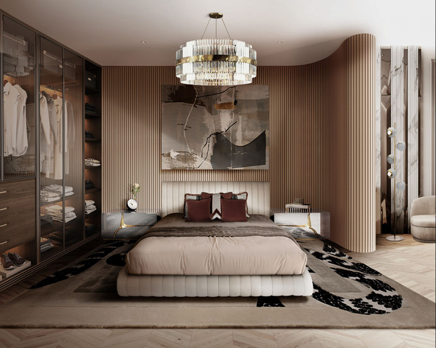 Idee per una camera da letto marrone e beige n.1